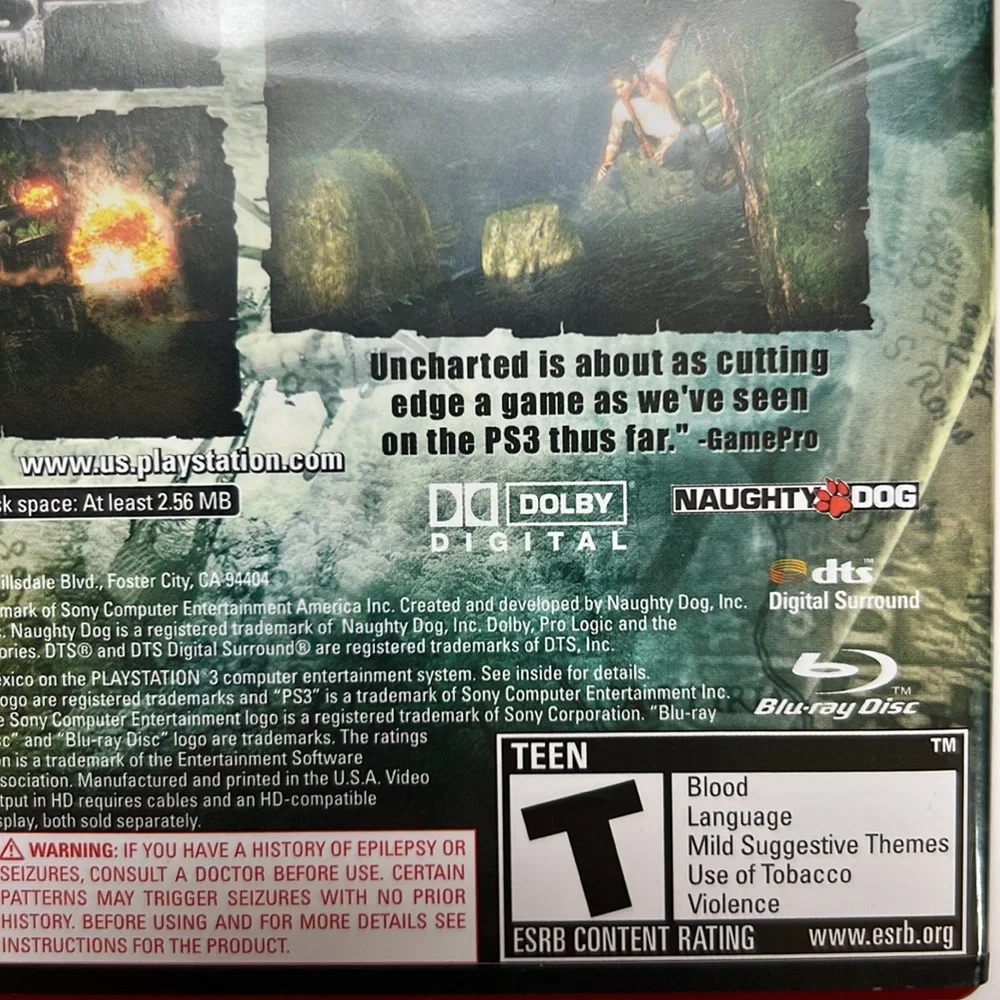PS3 Uncharted Drake’s Fortune and Uncharted 2 Among Thieves